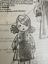 T19 PATRON POUPEE EMILIE  MODES & TRAVAUX" CHEMISIER JUPE SAC SEPTEMBRE 2002