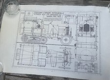 Affiche Plan Véhicule Militaire « Croissant D’argent » Autochenille 1922-1923