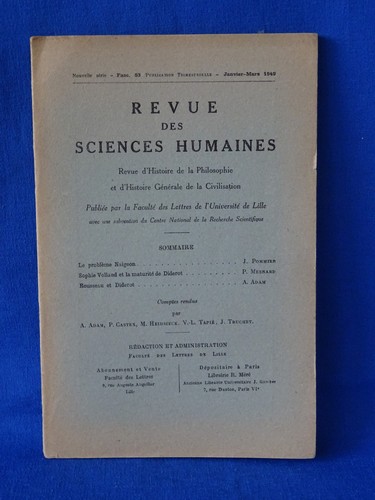 Revue des sciences humaine - des,