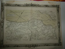 Carte ancienne Brion de la Tour 1757 partie de bretagne estuaire seine à cabourg