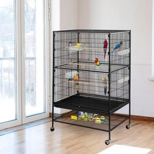 cage à oiseaux debout en fer forgé