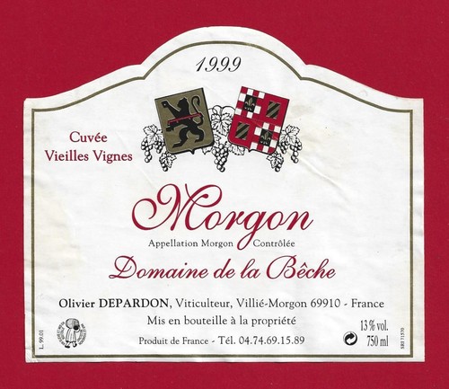 Bj45a etiquette morgon dom de - dom.,