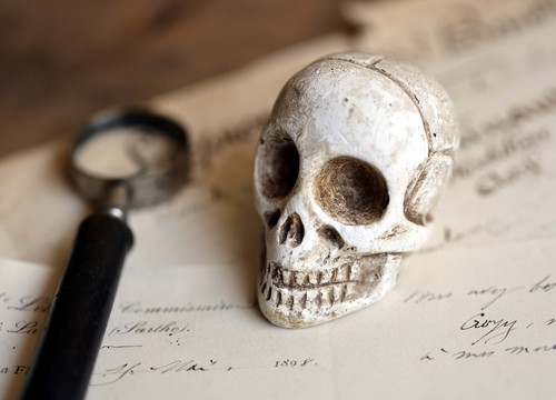 Small antique death head - small,