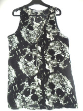 IT IPPIE:TOP ZIPPE SM NOIR MOTIF TETES DE MORT TAILLE S/M.36/38 TBE