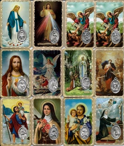 Carte médaille prière saint - prière,