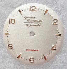 Cadran de Montre en métal 27,5  mm GENÈVE BESANÇON 17 JEWELS ANTIMAGNETIC 
