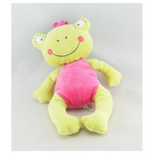 Doudou grenouille verte rose