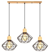 Suspension Luminaire 3 Lampes Industrielle Lustre Plafonnier Interieur Vintag...