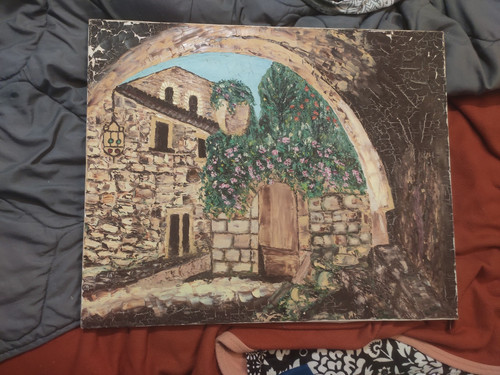 Ancien tableau huile sur toile - ancien,