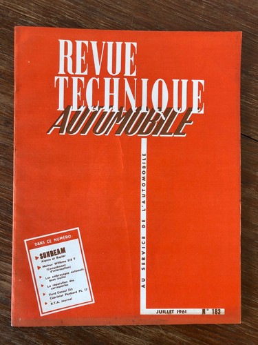 Revue technique automobile rta - technique,