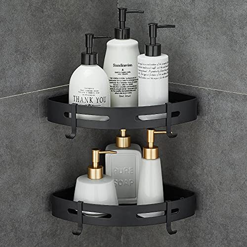 Etagère noir douche - 2,