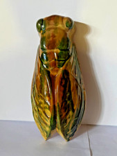 Ancienne Cigale Provençale ,Bouquetière , En céramique argile 30 cm