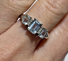 Bague blanc 375 avec - blanc,