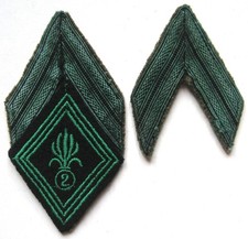 INSIGNE TISSU LOSANGE CAPORAL 2 BEP REI LEGION ETRANGERE PARACHUTISTE INDOCHINE