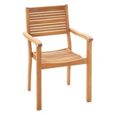 Chaise Empilable Fauteuil de Jardin Avec Accoudoirs Chelsea en Bois FSC
