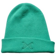 BARRIE Bonnet cachemire vert neuf taille unique avec logo Barrie brodé