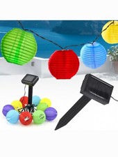LED Lanterne Solaire Lampion Env. 10 M, 10 Universel Couleurs pour Jardin