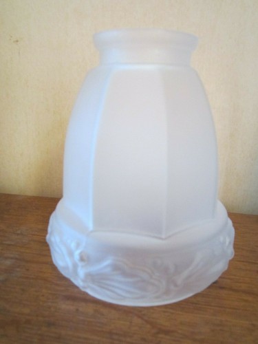 Tulipe verre dépoli signé - verre,