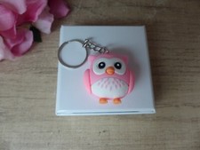 Porte Clés Hibou Chouette Rose Silicone - Cadeau Fête - Bijoux des Lys