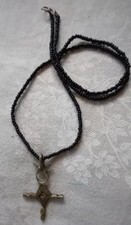 Collier De Perles Et Croix Touareg !