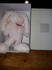 Doudou Peluche Lapin Fluffy Rose Blanc Histoire D Ours État Neuf Petit Modele 