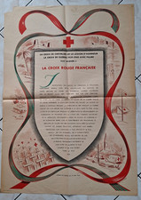 affiche ancienne, Croix Rouge , guerre 39 - 45
