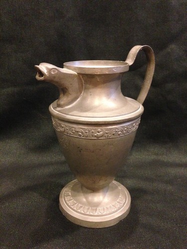 Pewter pitcher with - pitcher, animal