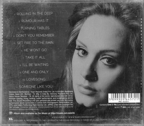 Adele india cd alb - adele, 21"