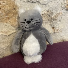MC/ Peluche Doudou France Loisirs Chat Gris Et Blanc 18 Cm