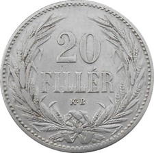 Hungary 20 Filler 1894 KB