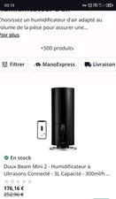 Duux Beam Mini 2 Noir - Humidificateur d’air silencieux - Humidificateurs...