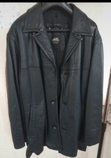 Veste/ Manteau GIALLO CROMO  en Cuir Véritable TBE. T XL/52  (voir mesures)