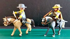 PLAYMOBIL PERSONNAGE - 2 OFFICIERS SUDISTES A CHEVAL  - GUERRE SECESSION