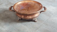 French ANTIQUE Copper plate Food Warmer with Cast Feet AND HANDLES vintage retro