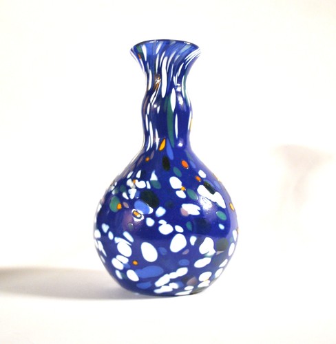 Biot vase verre soufflé bleu - vase,