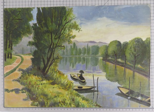 Ancien tableau paysage - tableau,