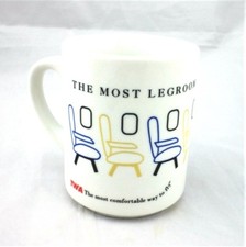 TWA Airline Travel Plane Mug Comfortable Way To Fly 1993 The Most Legroom Vtg 