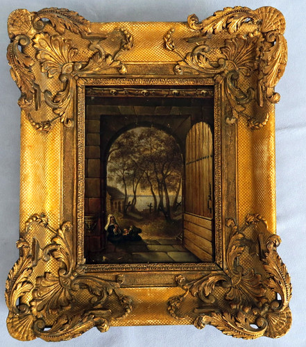 Tableau scène mendicité - tableau, de