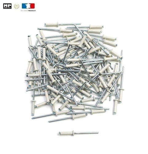 Rivet plaque immat blanc 4x16 - immat.,