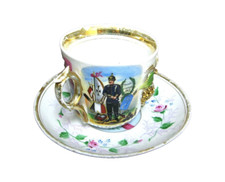 Grande Tasse De Réserviste A Scènes Peintes Et Légendes - Prusse 1900.