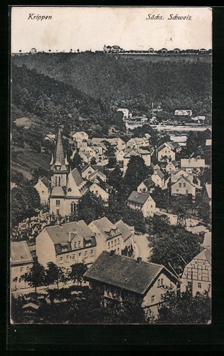 Carte postale crèche saxe - crèche,