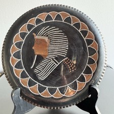 Assiette Égyptienne décorative en cuivre / Plaque style égyptien / Pharaon