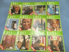 Lot des 12 magazines GEO de l'année complète de 1986 des numéros 71 à 82 inclus 