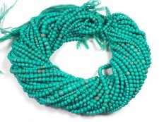 Perles rondes lisses turquoise