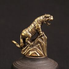 1PC Laiton Tigre Mini Statue Chinois Animal Figurines Bon Lucky Sculpture Petit