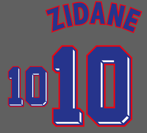 Flocage zidane france - #10, 1998