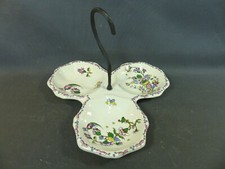 Ancien présentoir de table pour apéritif en céramique déco fleur vintage