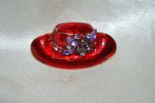 Lavender Crystal Red Hat Society Pin Brooch  Mother Queen Grandma Princess Gold