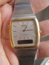 Montre vintage quartz SEIKO LCD ana-digi alarm année 1985