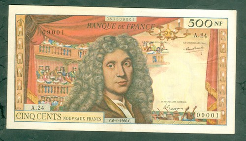 Rare billet 500nf molière - billet,